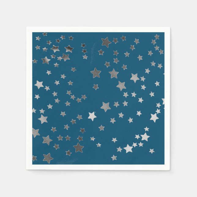 Scattered Stars on Blue Napkin (Front)