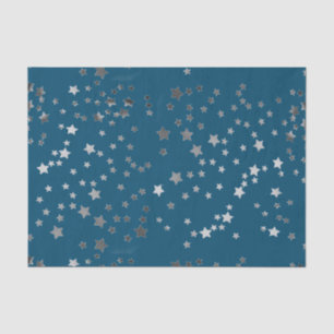Scattered Stars on Blue Tissue Paper
