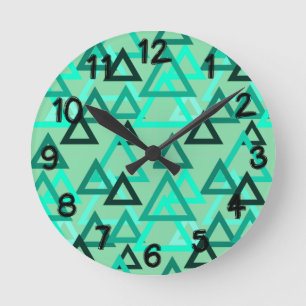 Scattered Triangles Round Clock