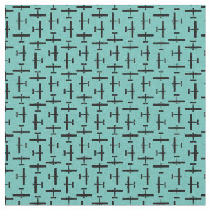 Scattered Vintage Airplane Silhouette CUSTOM COLOR Fabric