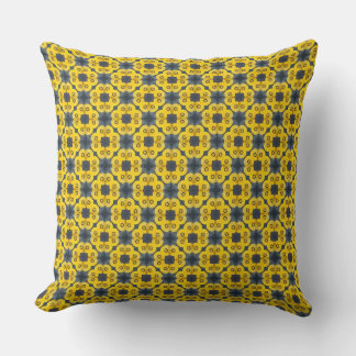 Scattered Yellow Flower Faded Black  Throw Pillow