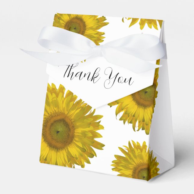 Scattered Yellow Sunflowers Party Favor Box (Front Side)