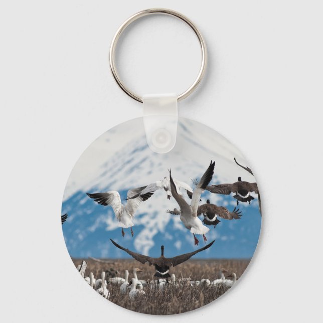 Scattering Geese Keychain (Front)