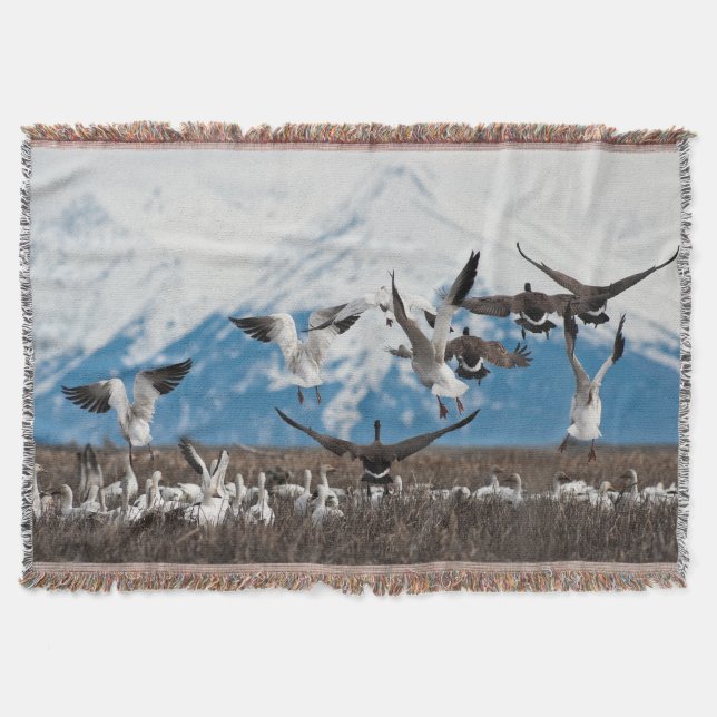 Scattering Geese Throw Blanket (Front)