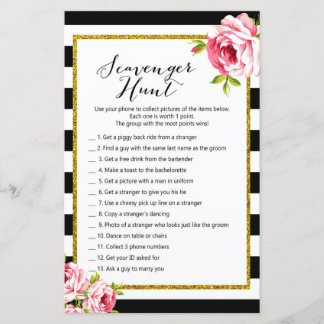 Scavenger Hunt - Bridal Shower Game