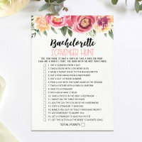 Scavenger Hunt Hen Party Editable game Card