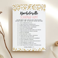 Scavenger Hunt Hen Party Editable game Card
