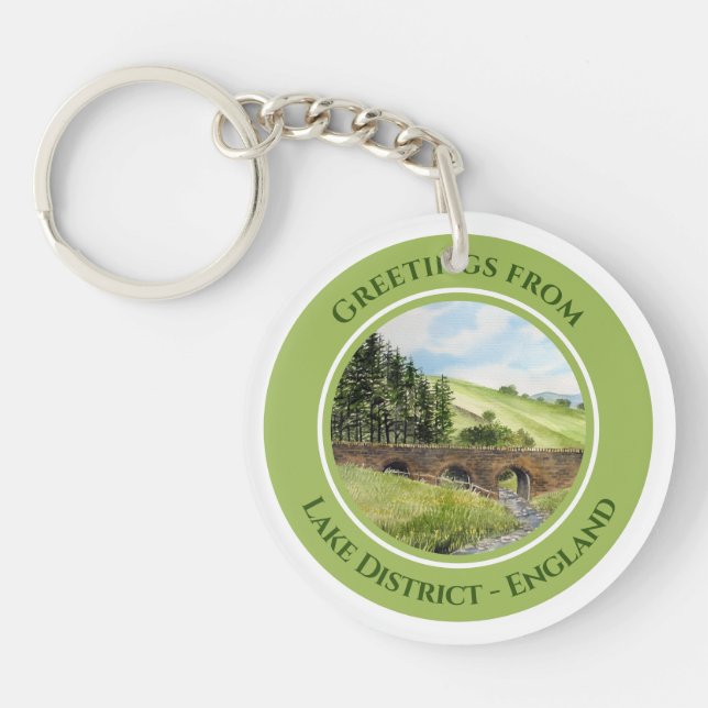 Scawgill Bridge over River Aiken Lake District UK  Keychain (Front)