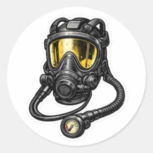 SCBA Mask Classic Round Sticker