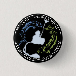 SCDR-Sturgeon for Tomorrow Button-Black 1 Inch Round Button