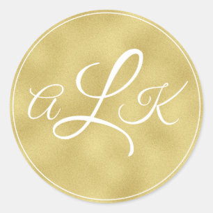 Sceau autocollant or Monogramme