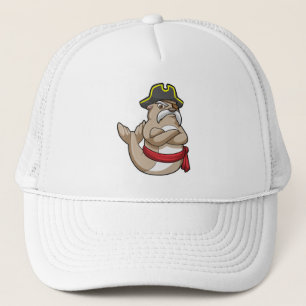 Sceau comme pirate avec casquette pirate