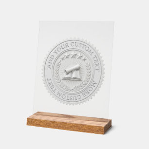 Sceau de certificat en feuille de cire blanche 3D