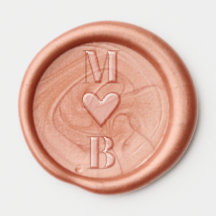 Lettre simple Initiales Amour Mariage coeur