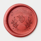 Mariage de monogramme de crête florale de Noël cla