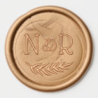 Mariage d'initiaux du couple de couronne rustique