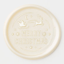 Reindeer Christmas Sleigh Wax Seal Sticker