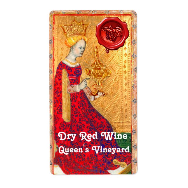 SCEAU DE CIRE DE VIN ROUGE DE LA REINE / TAROTS AN (Devant)