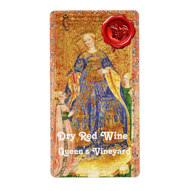 SCEAU DE CIRE DE VIN ROUGE DE LA REINE /TAROTS ANC (Devant)