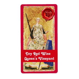 SCEAU DE CIRE DE VIN ROUGE DE LA REINE /TAROTS ANC