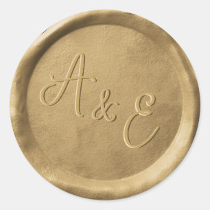Sceau de cire d'or Monogramme pour Stickers de Mar