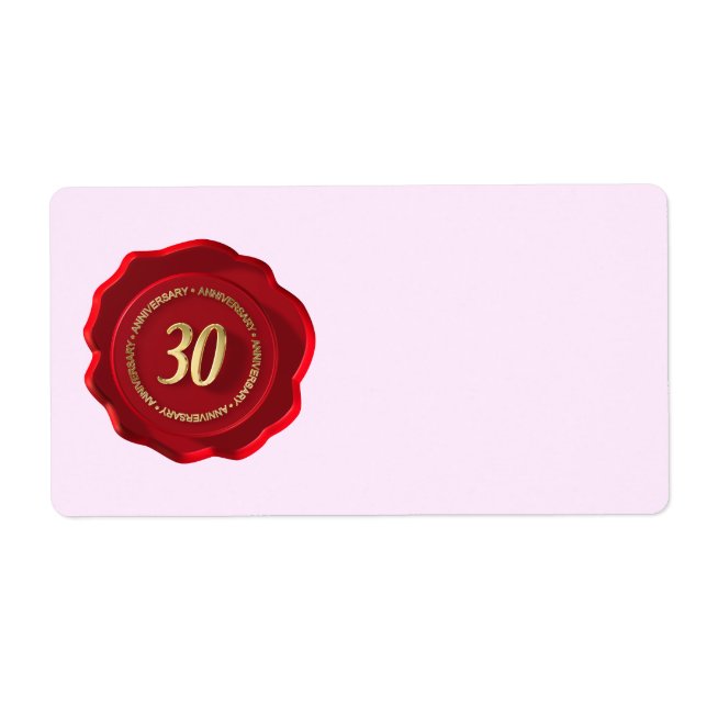 sceau de cire rouge du 30e anniversaire (Devant)