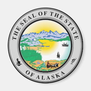 Sceau de l'Alaska State USA Magnet
