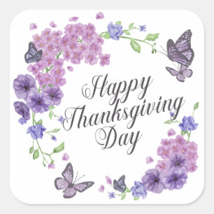 Sceau simple Bon thanksgiving Papillons Sticker
