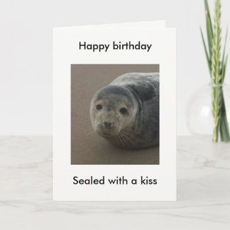 Scellé avec un baiser mignon carte d'anniversaire 