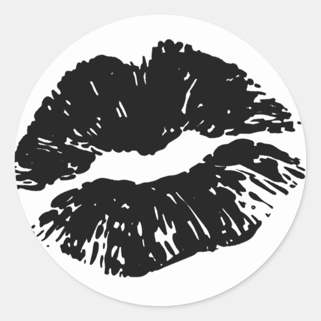 Scellé Avec Un Sticker Baiser Noir Lip Imprimer Ba (Devant)