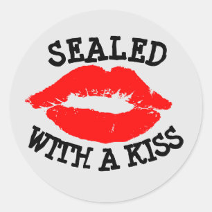 SCELLÉ D'UN KISS, STICKERS DE LÈVRES ROUGES
