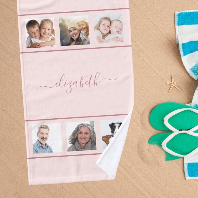 Scénario de monogramme de collage photo en or rose (Créateur téléchargé)