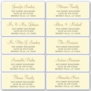 Scénario d'or Faux étiquettes de adresse invités i