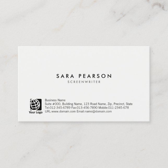 Scénariste Carte de visite minimal simple (Devant)