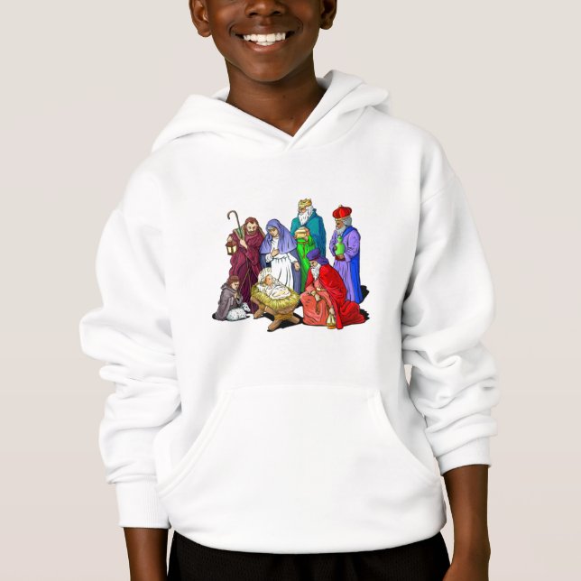 Scène colorée de nativité de Noël (Devant)