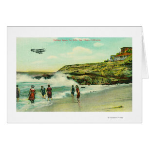 Scène de baignade à La Jolla Beach San Diego, CA