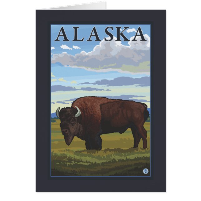 Scène de bison - Poster Vintage voyage (Devant)