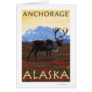 Scène de caribou - Anchorage, Alaska