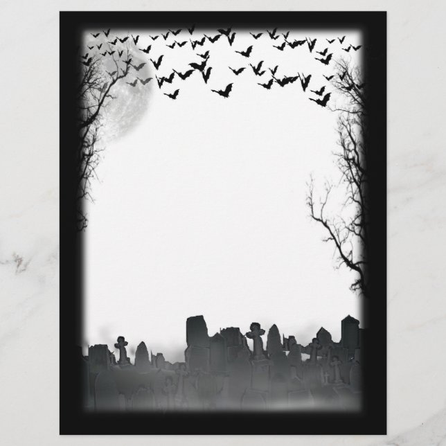 Scène de cimetière Silhouette Halloween Flyer (Devant)