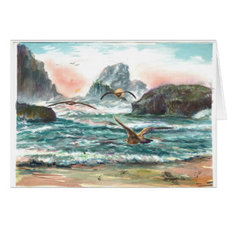 Scène de côte de l'Orégon avec des vagues et des