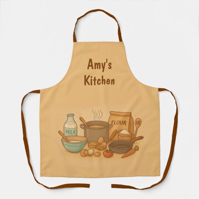 Scène de Cuisine de nom personnalisé avec tablier  (Recto)
