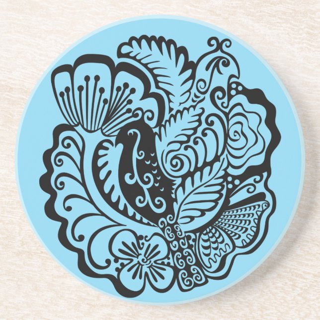 Scène de jardin avec oiseaux Dessous de verre de g (Devant)