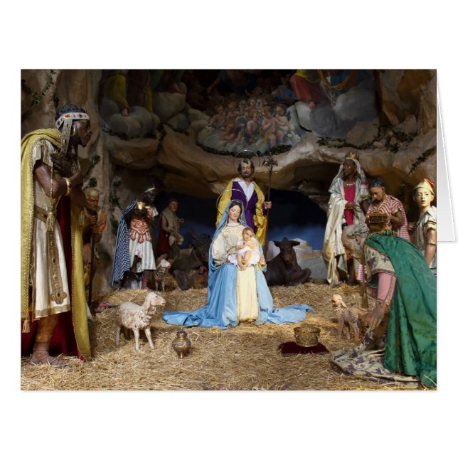 Scène de la Nativité de Noël antique (Devant horizontal)