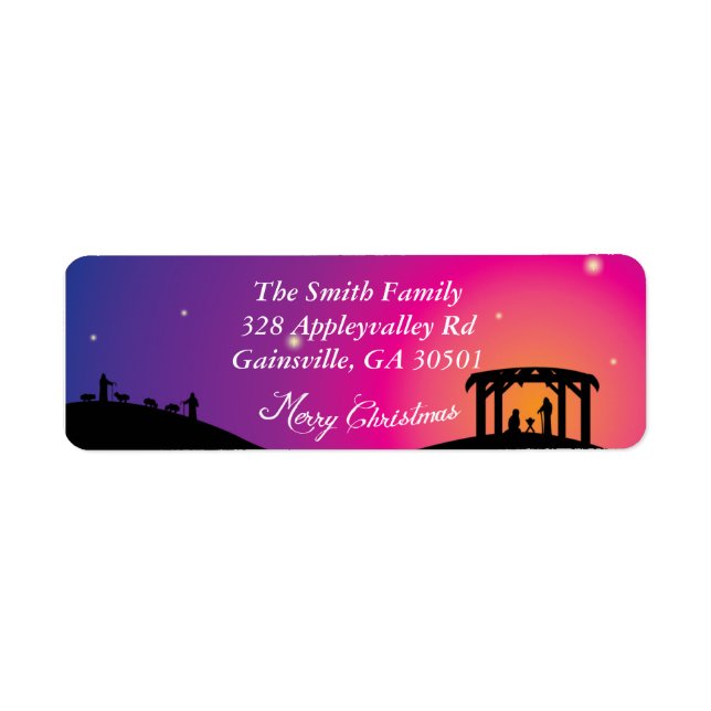 Scène de la Nativité Étiquettes de Noël (Devant)