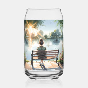 Scène de lac aux reflets de coucher de soleil