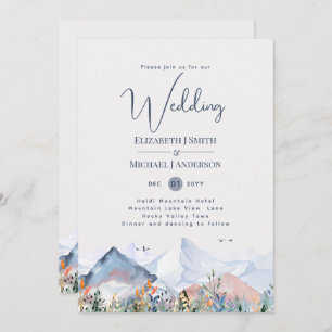 Scène de montagne Invitation de mariage d'hiver