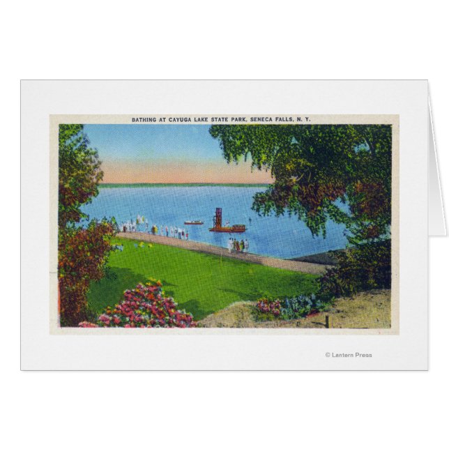 Scène de natation au Parc d'État du lac Cayuga (Devant horizontal)
