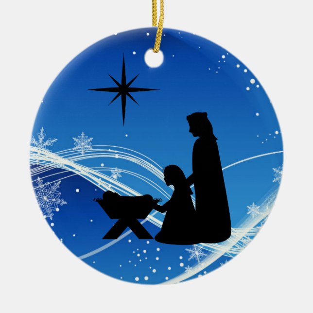 Scène de Nativité personnalisée Ornement de Noël (Devant)