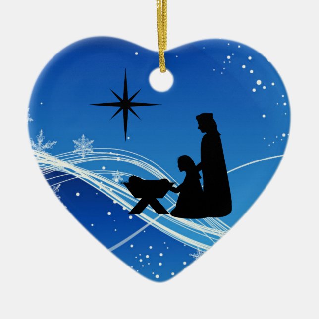 Scène de Nativité personnalisée Ornement de Noël (Devant)