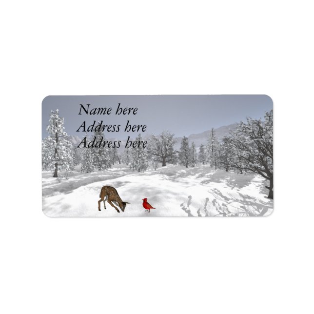 Scène de neige étiquettes de adresse (Devant)